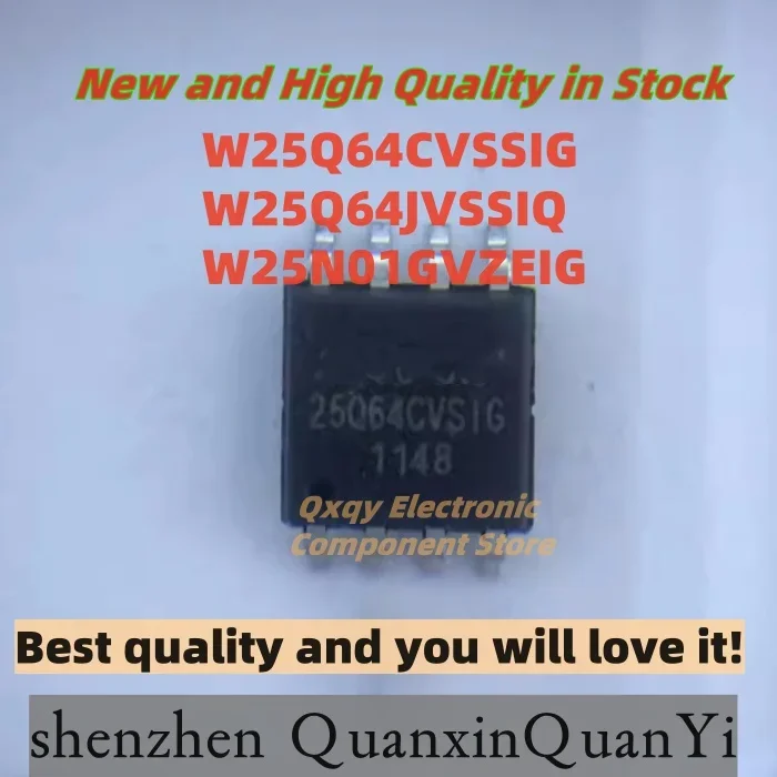 10pcs new W25Q64CVSSIG 25Q64CVSIG W25Q64JVSSIQ 25Q64JVSIQ W25N01GVZEIG 25N01GVZEIG Memory chip SMT SOP-8