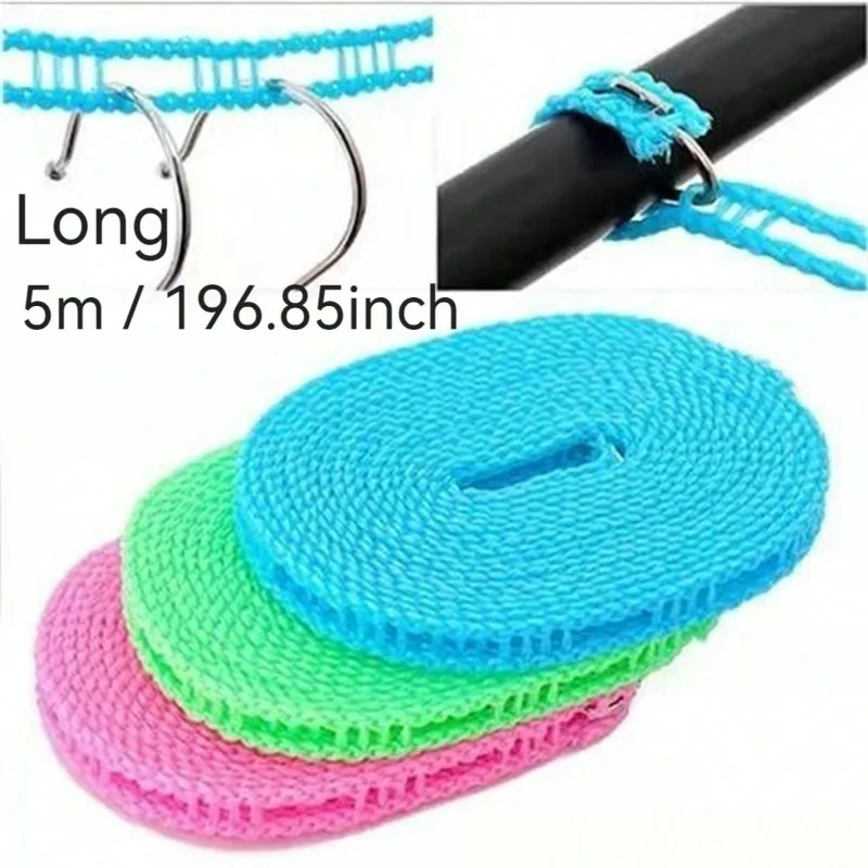 1pc Portable Clothesline Upgraded Thickened Clothesline Anti-Slip Windproof Drying Rope Camping Drying Clothes Hanging Rope