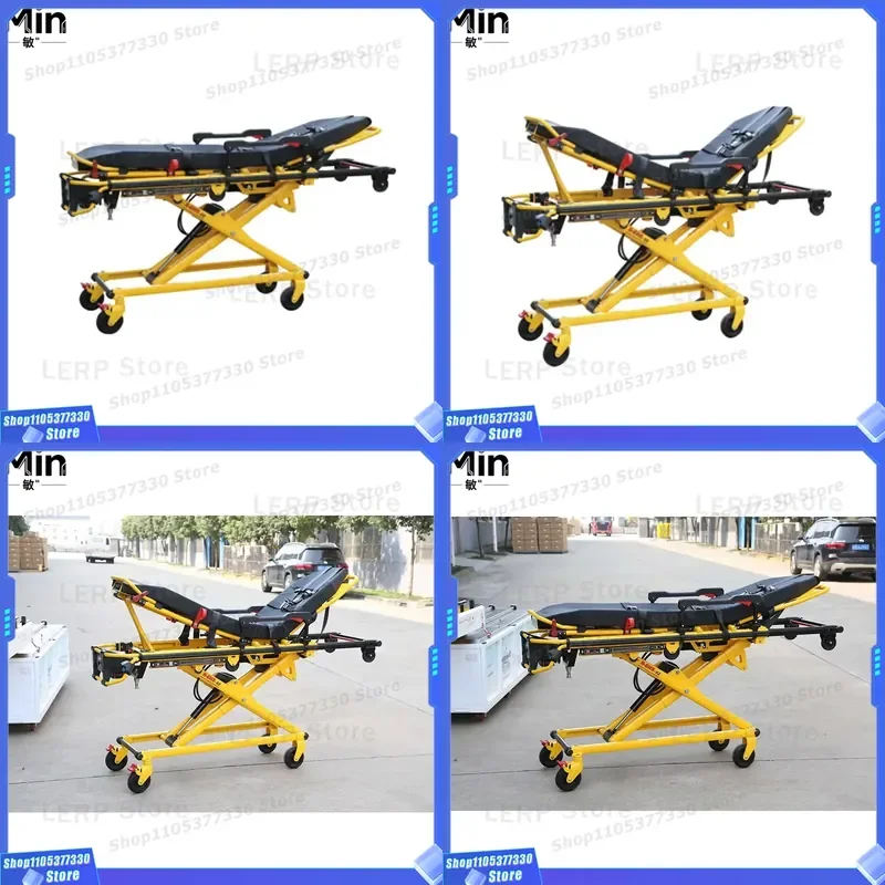 High-Strength Aluminum Alloy Emergency Stretcher, Adjustable Ambulance Stretcher for EMS Patient Transport
