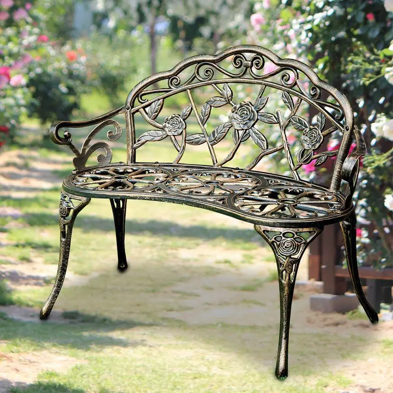 

Garden chair Garden open-air park chair Outdoor bench Cast aluminum wrought iron chair Backrest wrought iron bench