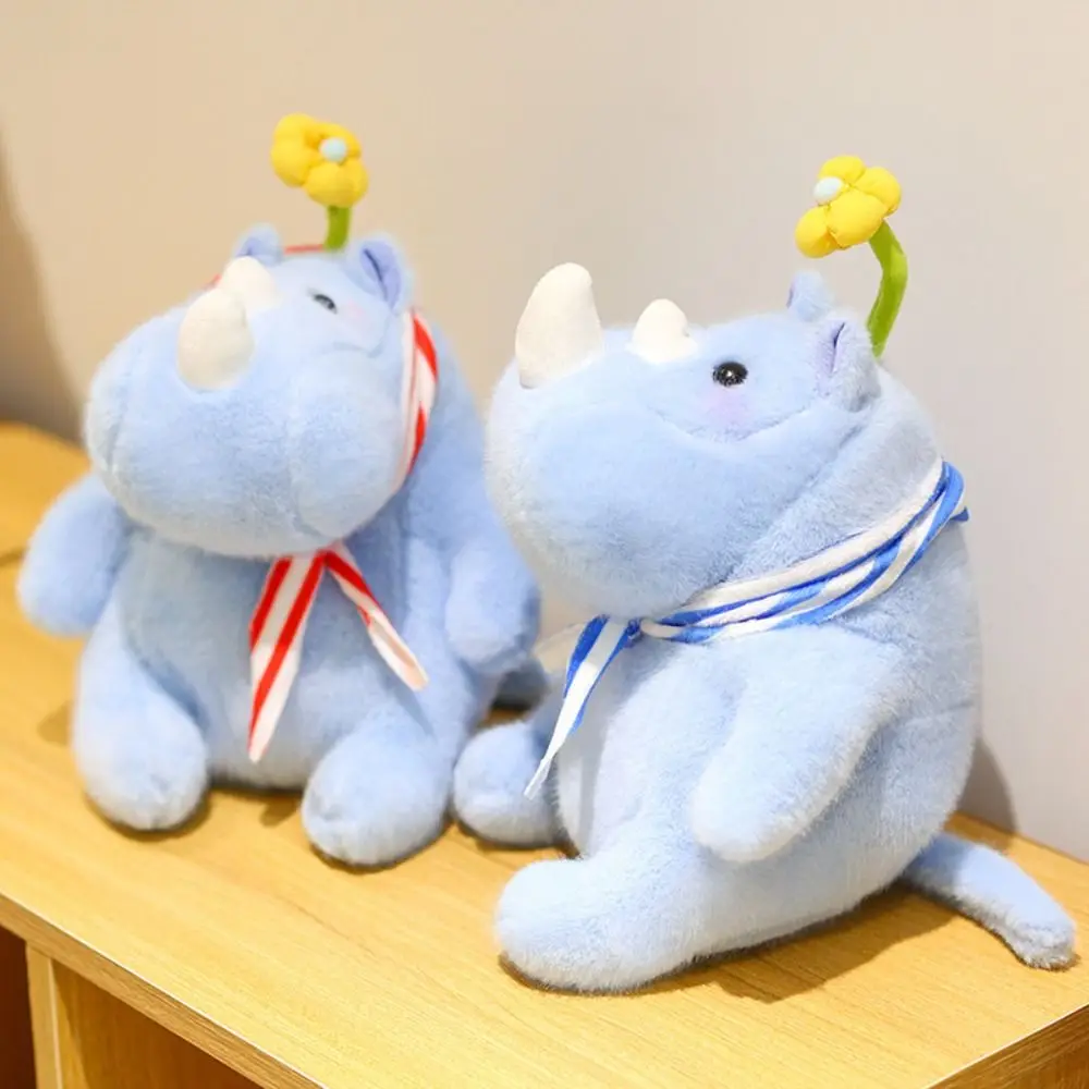 

Fluffy Rhinoceros Interactive Handmade Scarf Rhinoceros Cartoon Comfortable Stuffed Rhinoceros Gifts