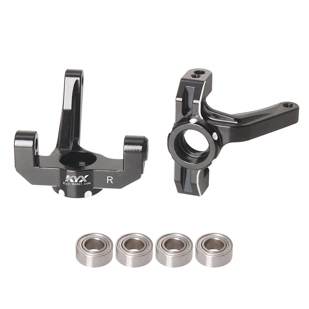 KYX Racing Aluminum Front Spindle Set Steering Knuckles Upgrades Parts Accessories for 1/10 RC Truck Car LOSI 22S Sprint