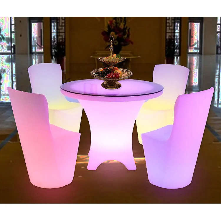 High Table Portable High Cocktail Tables Bar Furniture Light with  Led Up Cocktail Table Night Club Party Rental Equipment