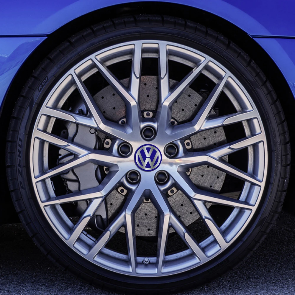 4pcs Car Styling 56mm 60mm 65mm Aluminum Auto Wheel Center Hub Cap Stickers For Volkswagen GTI Golf 7 Passat R Scirocco Jetta