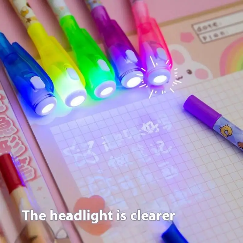 Cute Capybara Invisible Light Pen Plastic Ultraviolet Pen Originality Highlighter Markers Funny Glitter Pens Invisible Pen