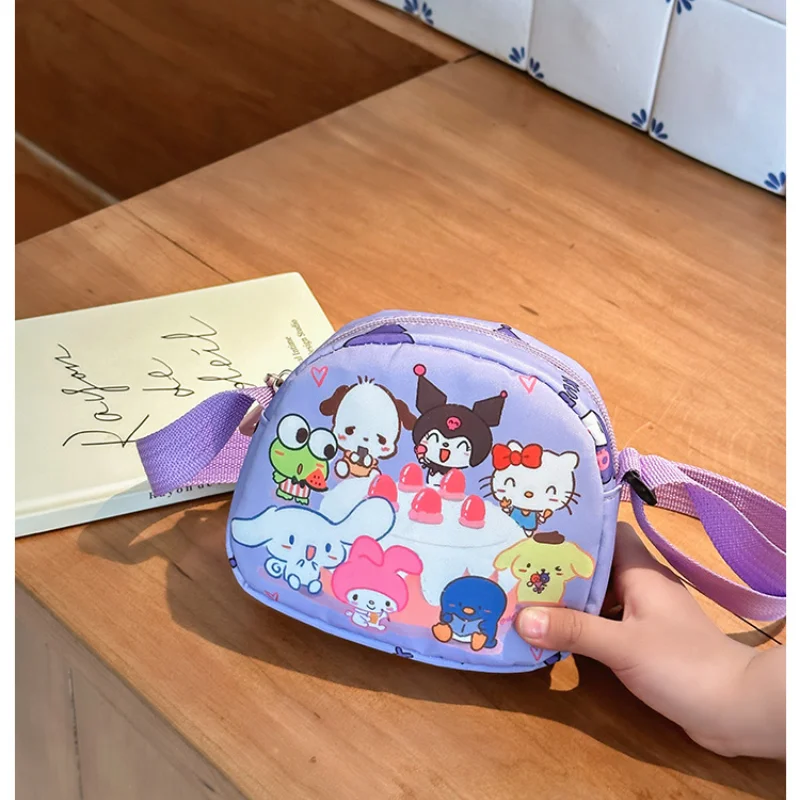 محافظ سانريو للبنات كارتونية من البولي يوريثان مقاومة للماء حقيبة كتف كروس كورومي مربعة للسفر حقيبة تخزين حقائب رسائل هالو كيتي #1