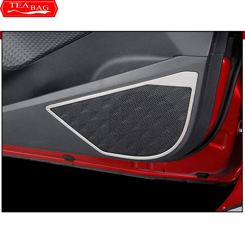 

Стайлинг автомобиля, внутренняя дверь, рамка динамика, наклейка для Toyota C-HR CHR C HR 2017-2020, декоративные аксессуары из нержавеющей стали, 4 шт.