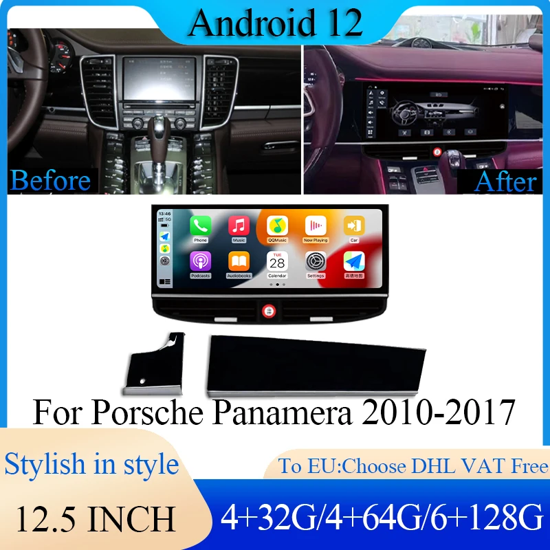 

New style Android 12 Car Radio For Porsche Panamera 2010-2017 Screen Multimedia Player GPS Navigation DVD Auto Stereo Carplay 4G