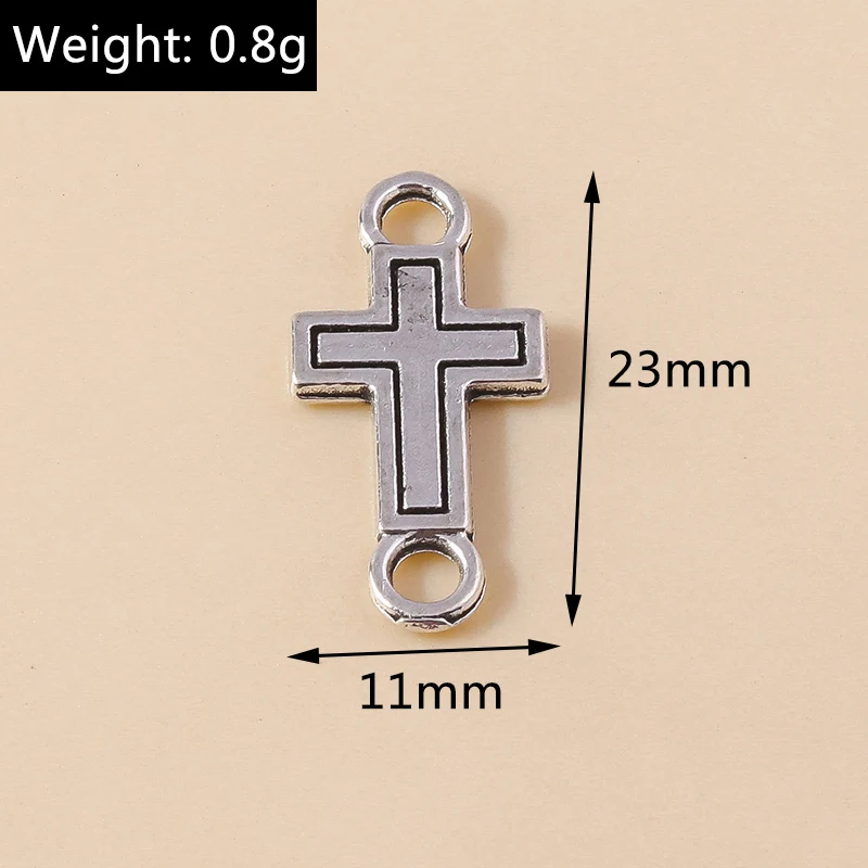 Leslie 30 Stück Antik-Silberfarbene Metall-Jesus-Kreuz-Anhänger für DIY-Schmuckherstellung, Armbänder, Halsketten – Detail 8