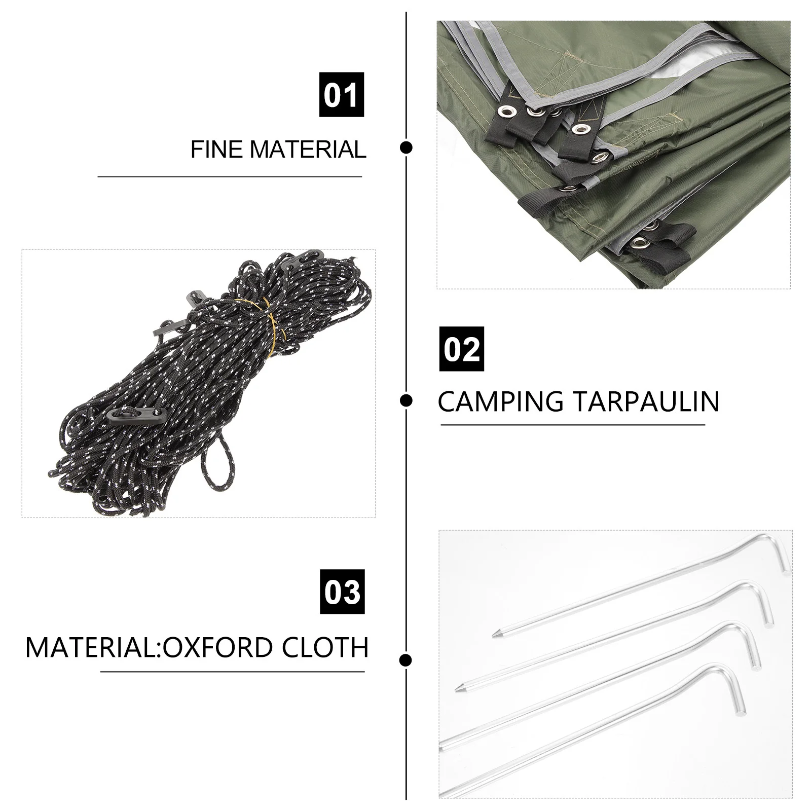 

1Set Waterproof Awning Shade Camping Tarp Outdoor Tent Uv Protection Silver Coated Picnic Blanket Beach Shelter