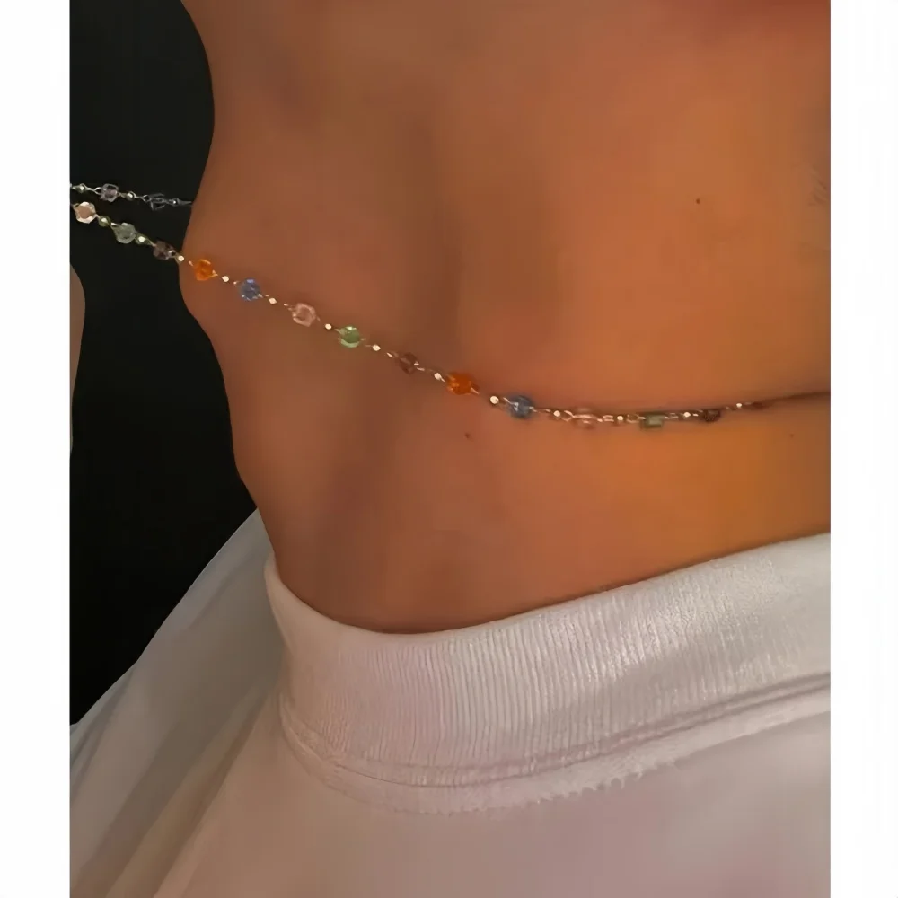 Einfache Mix Farbe Acryl Kristall Perlen Halsband Retro Männer Hip Hop Halskette Fashion Party Schmuck Zubehör Geschenke – Detail 2