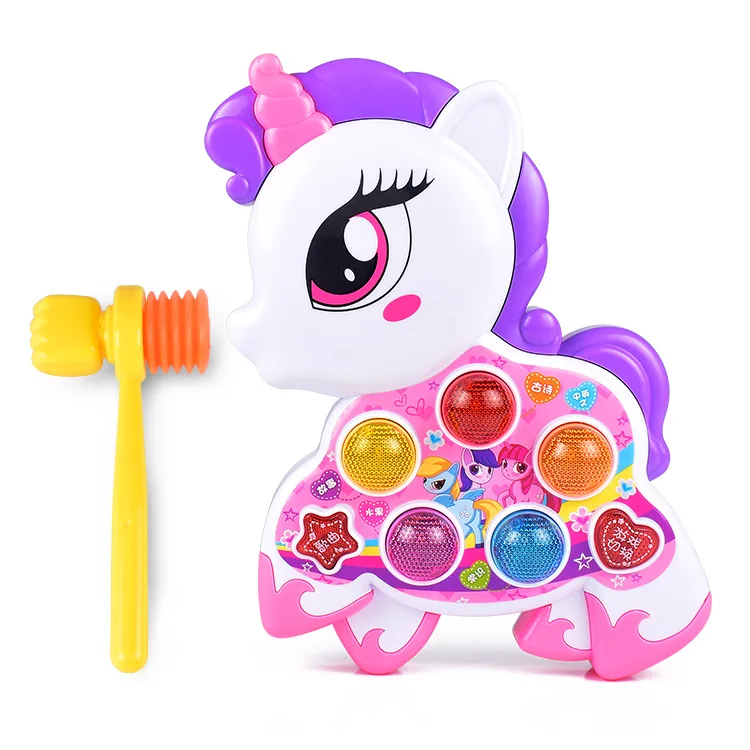 Cartoon Cute Little Yellow Duck Unicorn Gopher Game Electric Toys Knocking Game Children Machine Early Education Puzzle Toys