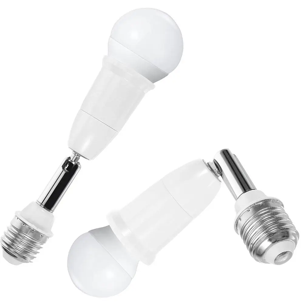 3Pcs Light Socket Extender Adapter Adjustable E27 Lamp Holder Converter for Recessed Fixtures Hard to Reach Lighting Bulb