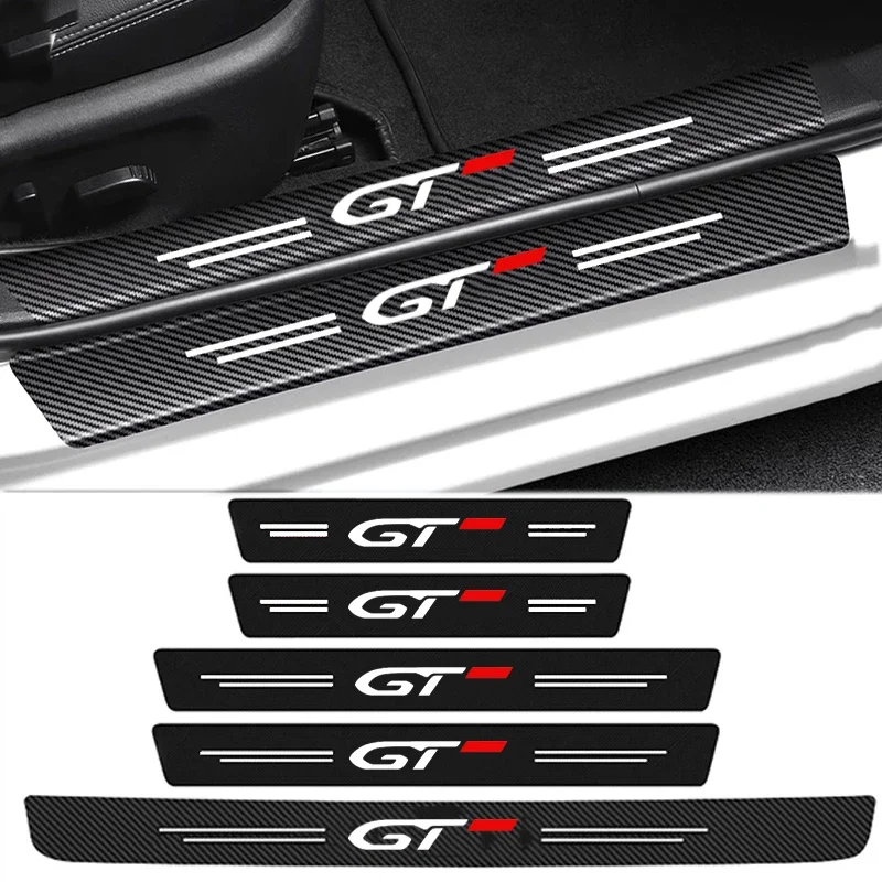 

Carbon Fiber Car Door Threshold Sill Protect Strip for GTLine GT Logo 307 308 107 108 208 2008 3008 4008 508 RCZ Decals