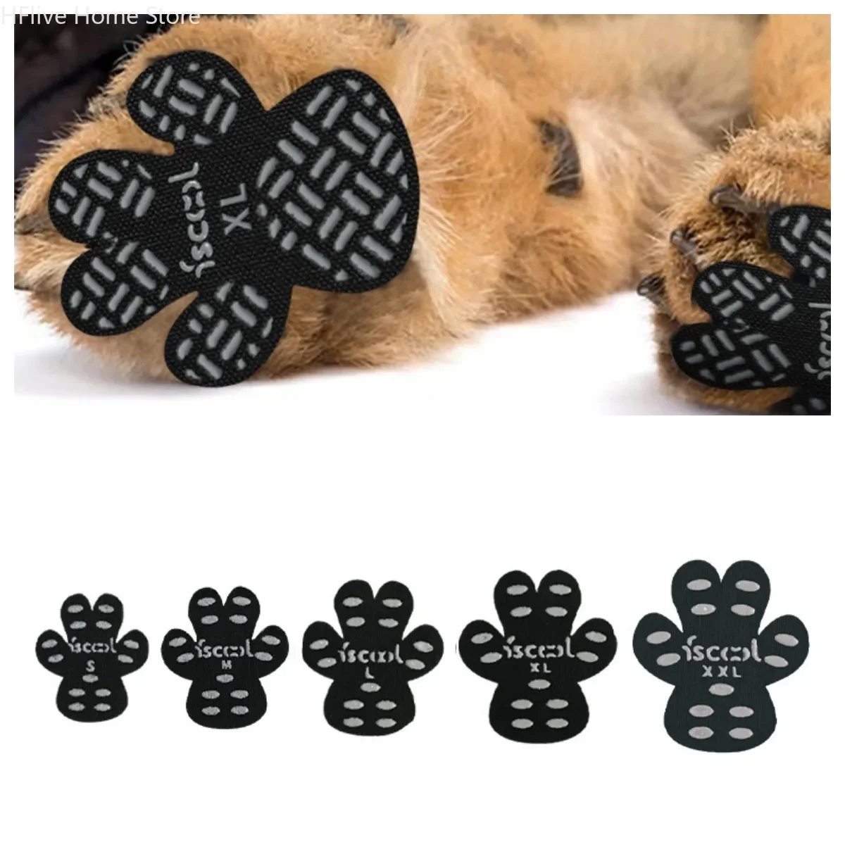 4Pcs/Set Dog Anti Slip Paw Grips Traction Pads Dog Paw Protection Stickers with Stronger Adhesive for Hard Floor or Injuries