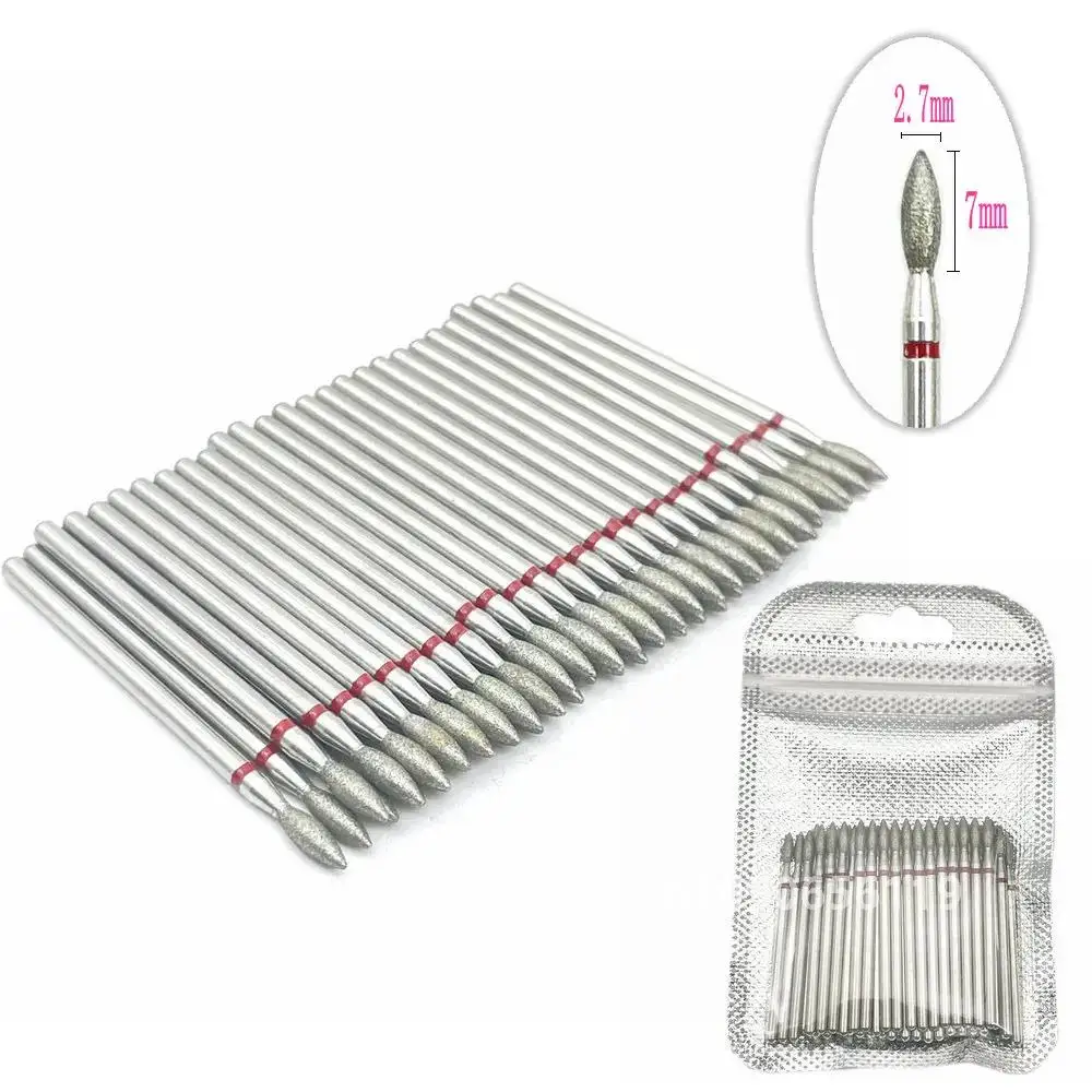 50pc Diamond Nail Drill Cuticle Clean Bit Set Milling Cutter for Manicure Electric  Bits Accessories Dead Skin Remove Tool