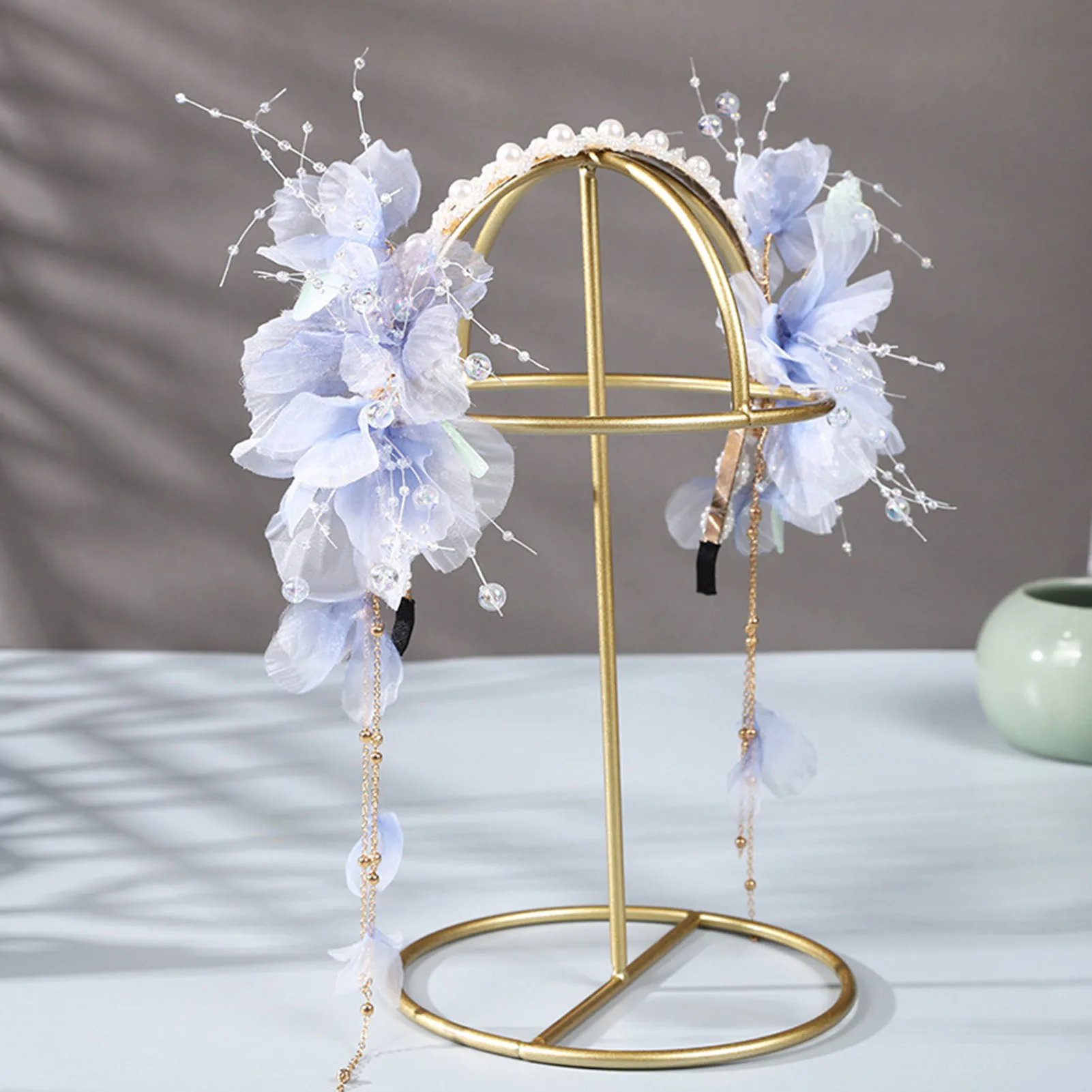 Vintage Flower Tassel Headband Fairy Style Anti-Slip Decorative Headband for Chinese Hanfu Cosplay Costume image 3