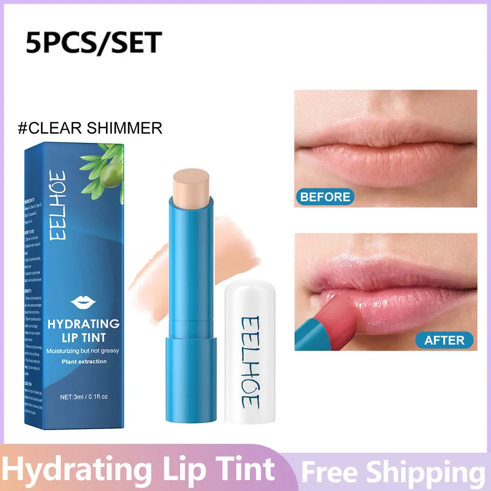 5pcs Moisturizing Lip Gloss Long Lasting Hydrating Anti-dry Red Sexy Waterproof Non-stick Anti-Cracking Lips Makeup Lip Gloss