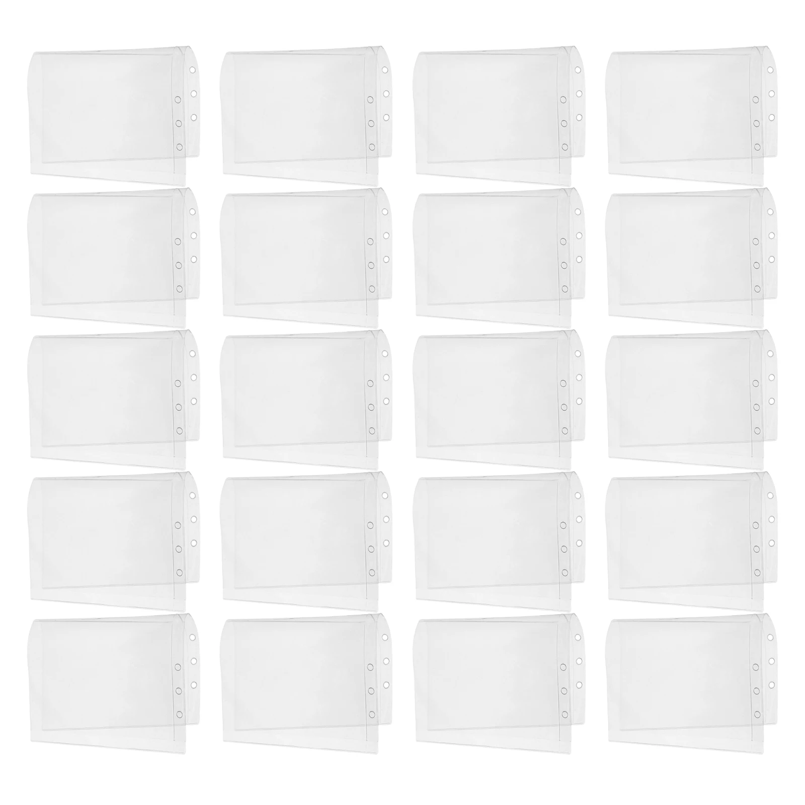 

20pcs Receipt Storage Bag Clear Plastic Folders Planner Cover Binder Pockets Document Bag Transparent Design Large Capacity