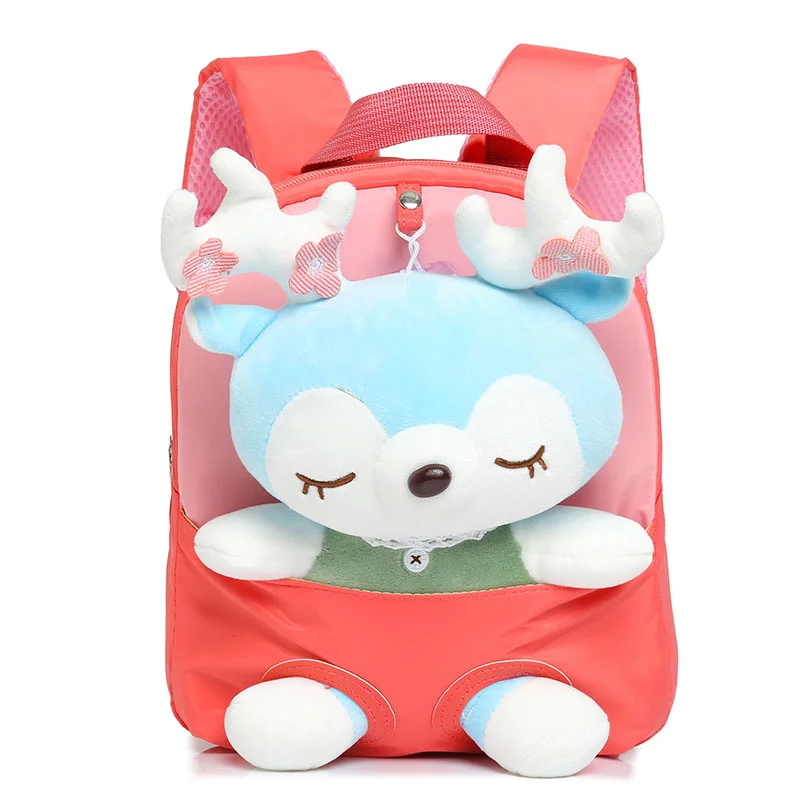 Girls and Children\'s Cute Preschool Backpack with Small Dolls Filled Animal Children\'s Plush Backpack Mini Girl Baby Backpack