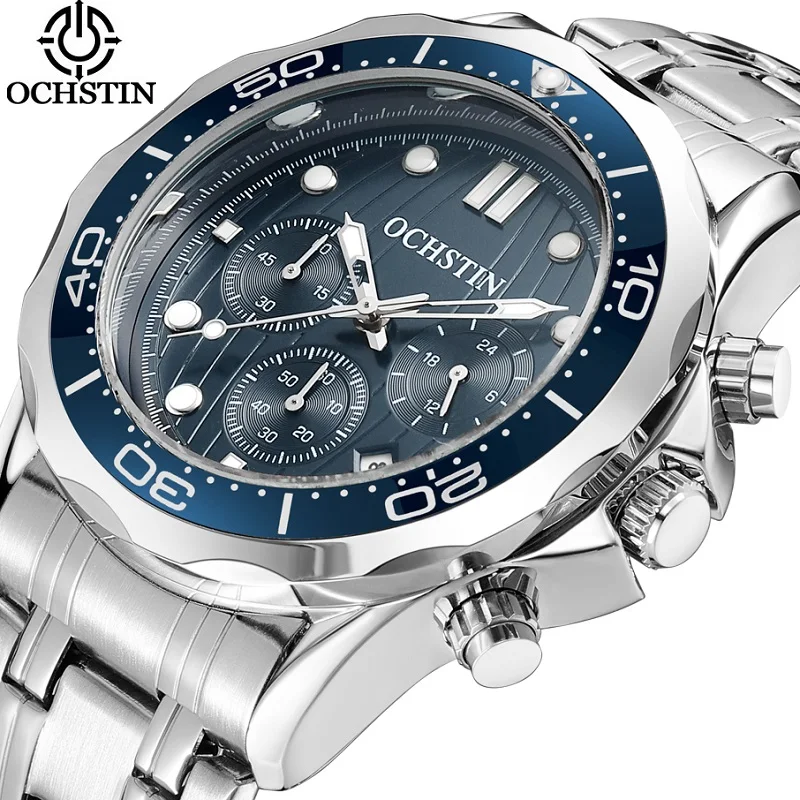 

Top Brand Ochstin Mens Sports Chronograph Quartz Wristwatch Rotatable Bezel Luminous Male Gift Clock Date New Relogio Masculino