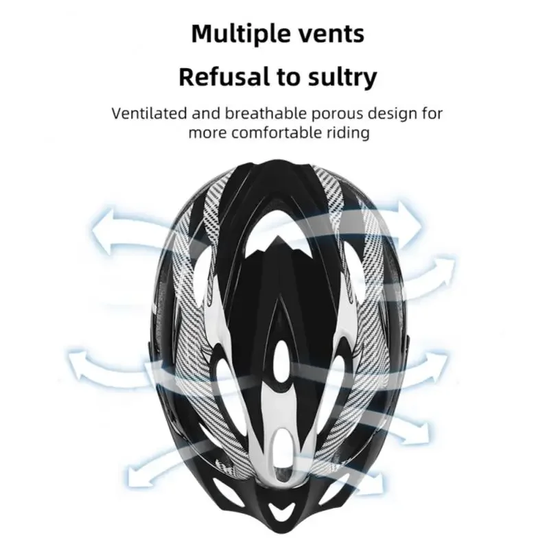 Carbon Fiber Texture Helmet Adult MTB Mountain Bike Cycling Equipment Safety Bicycle Motorcycle Hat Caps Female Male EPS Foam