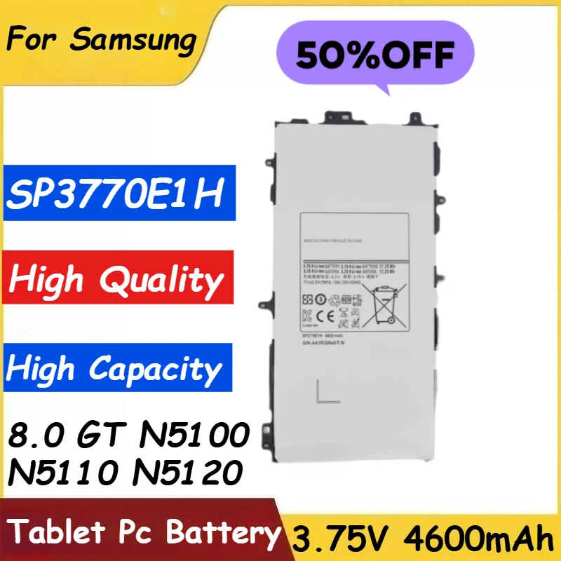 بطارية الكمبيوتر اللوحي 3.75 فولت 4600 مللي أمبير في الساعة SP3770E1H لهاتف سامسونج جالاكسي نوت 8.0 GT N5100 N5110 N5120 بطارية بديلة جديدة عالية الجودة #1