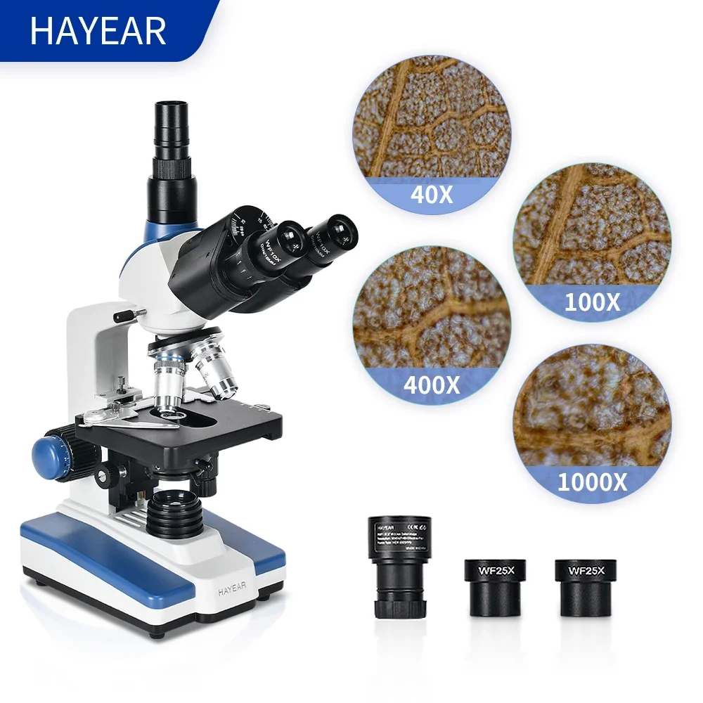 HAYEAR Biological Trinocular Microscope with 8MP  Digital Eyepiece Camera Microscope Industrial Video Camera+ DIA30MM/30.5MM set