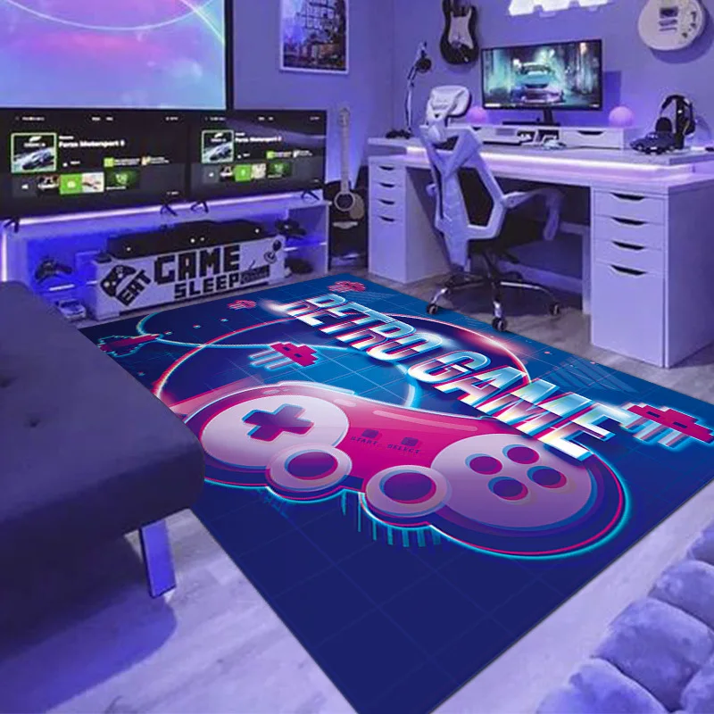 

Cartoon Gamer Big Carpet Kids Boys Playing Carpets for Living Room Bedroom Area Rugs Anti-Slip for Household Game Room Floor Mat