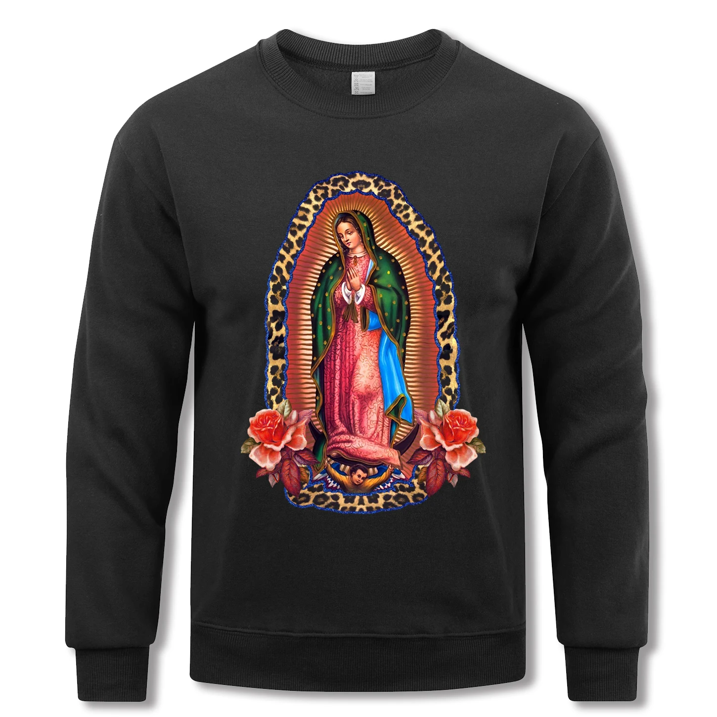 

Мужская модная толстовка с принтом «Машеница Гваделупской», универсальный мягкий пуловер, флисовый теплый осенний мужской свободный свитер с длинными рукавами