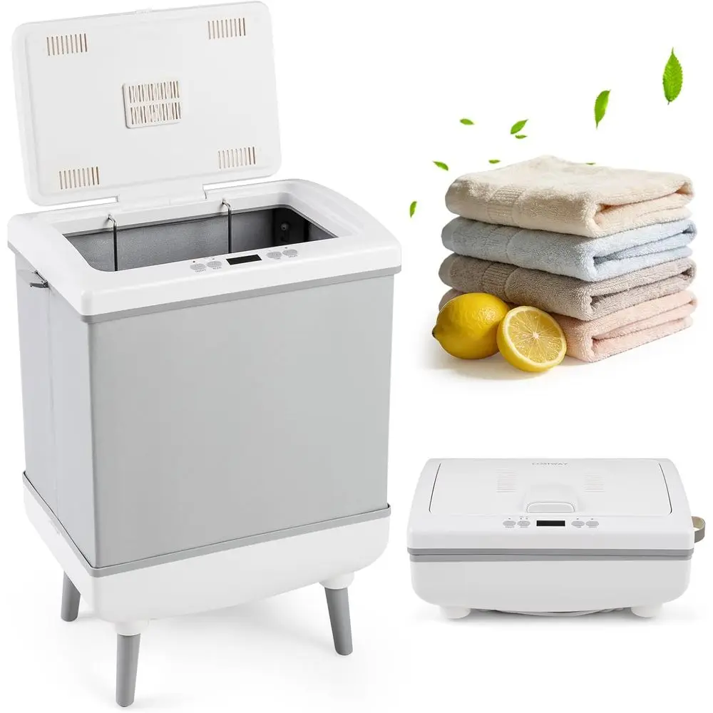 

Luxury Electric Towel Warmer, 35L Capacity, Auto-Off & Delay Start, Portable for Oversized Towels up to 45 x 70 (Grey)