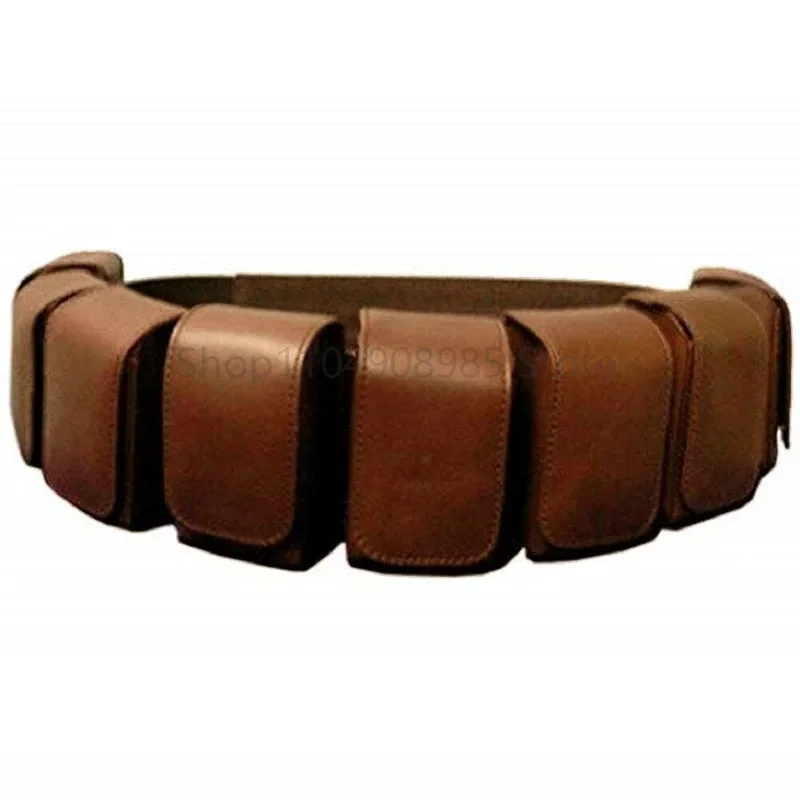 Steampunk Bandolier Cartridge Ammo Belt Bag Leather Bullet Pouch Fanny Pack Cosplay Costume Props for Adult 3