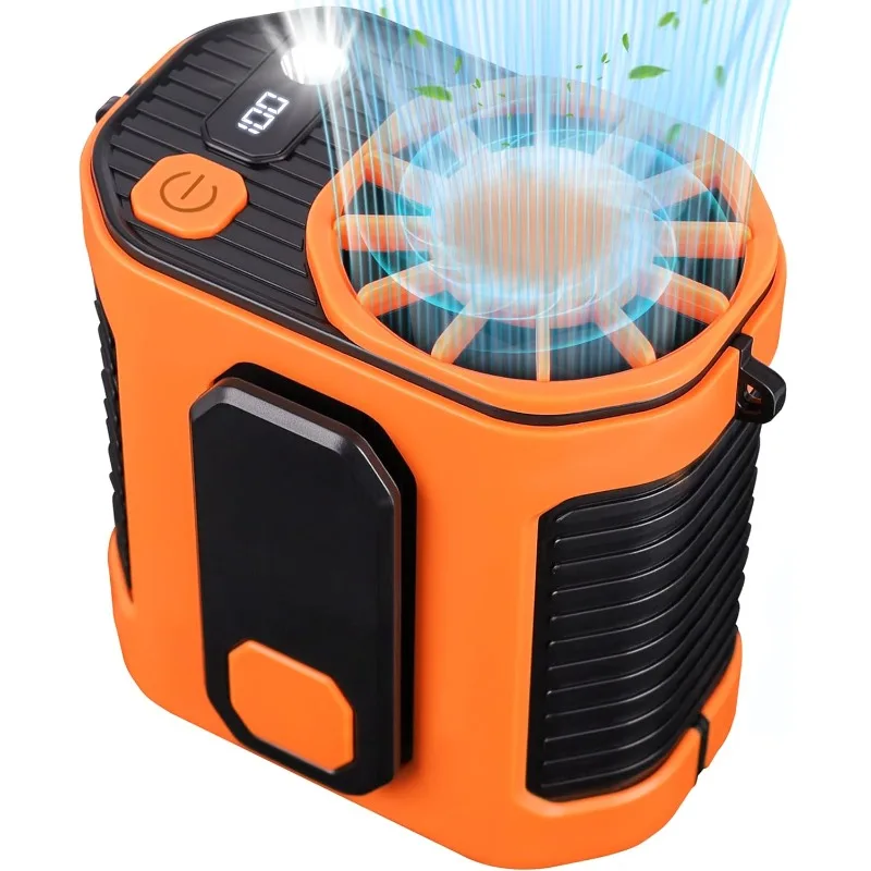 

5000mAh Industrial Waist Fan Cooling for High Temperature Outdoor Work Welding Site Portable Hanging Fan 48H Runtime Heavy Duty