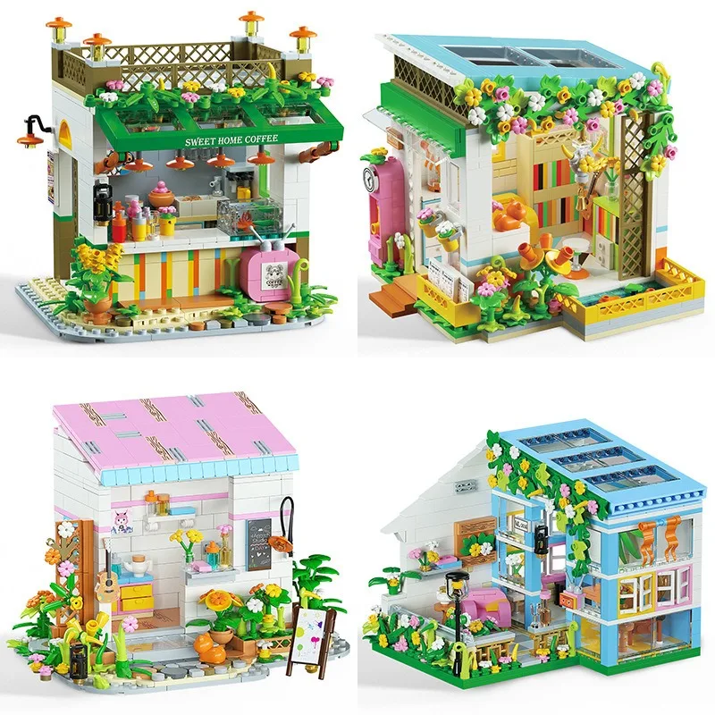 

Серия конструкторов Mini Particle Sunshine Flower House: Детские строительные блоки, головоломки для мальчиков и девочек