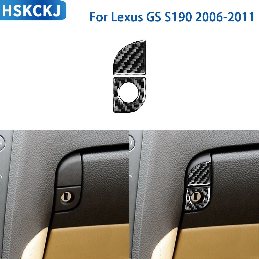 

For Lexus GS S190 2006-2011 Accessories Real Soft Carbon Fiber Car Interior Glove Box Handle Panel Cover Trim Sticker