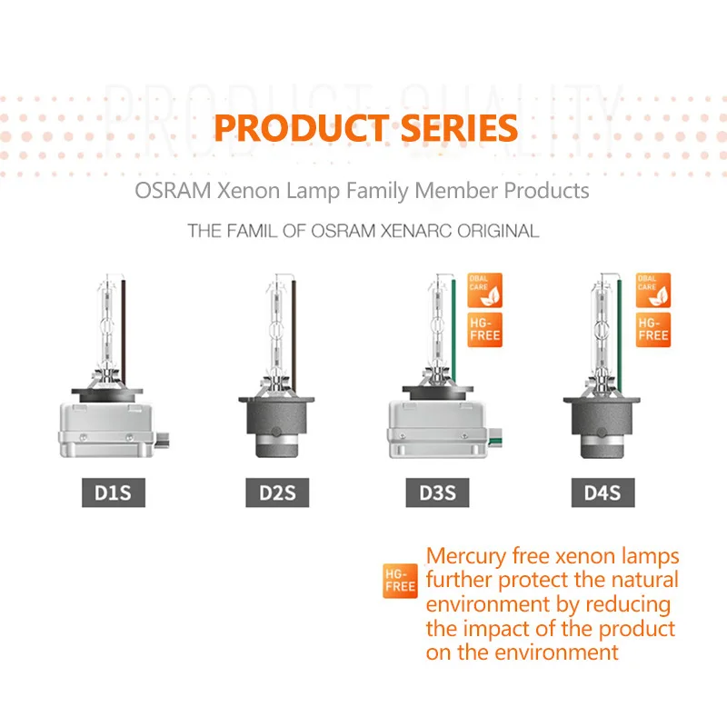 OSRAM 12V D1S D2S D3S D4S CLC CLASSIC Genuine Original Auto Spare Part 4200K Xenon White Car Low Beam Headlight HID Bulb, 1X/2X view 4