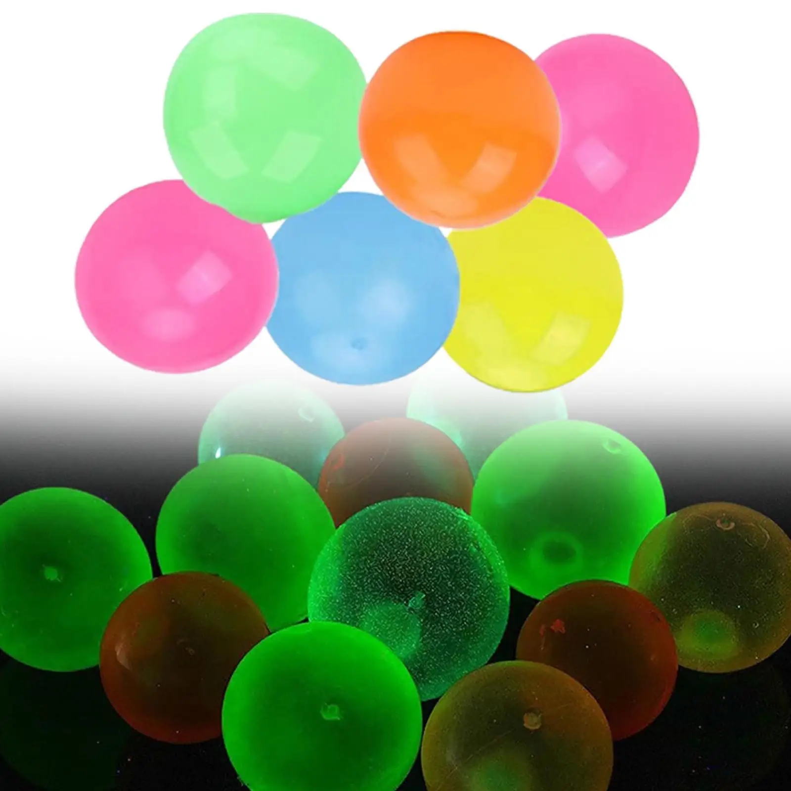 6x Glow in The Dark Sticky Balls Novelty Fidget Toys for Kids Autism Teens