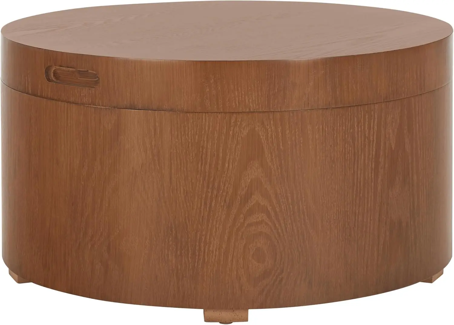 Home Collection Rafaela Walnut Round Tray Top Storage Coffee Table (Fully Assembled)
