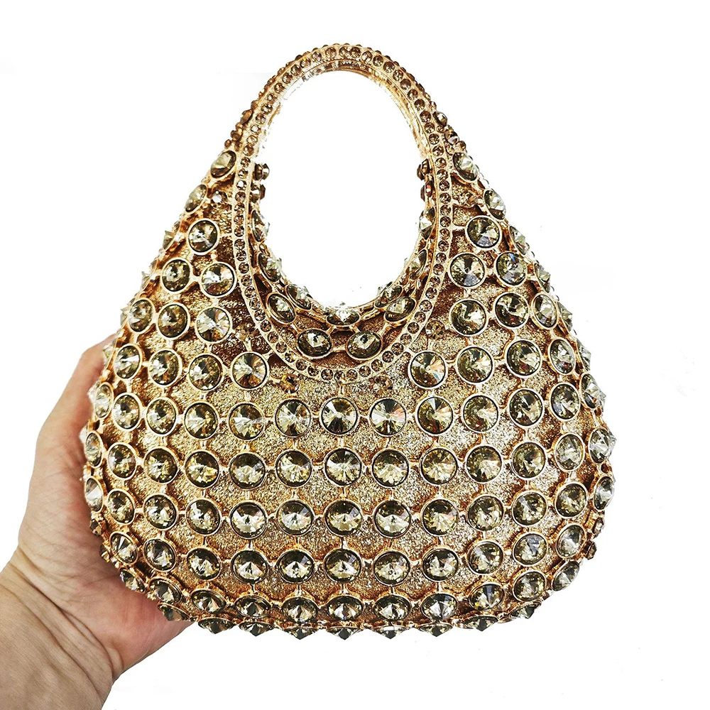 

Big Diamond Top-Handle Evening Bag Luxury Crystals Clutch Bags Women Prom Bags WHTUOHENG Rhinestone Handbags Clutches Purse