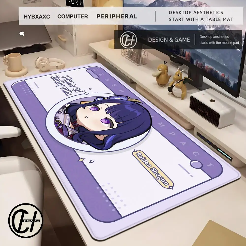 Deskmat المطاط أنيمي ماوس الوسادة Genshin تأثير الألعاب الحصير عدم الانزلاق Xxl ماوس ألعاب الكمبيوتر ومكتب عمل حصيرة وسادات المكتب #2