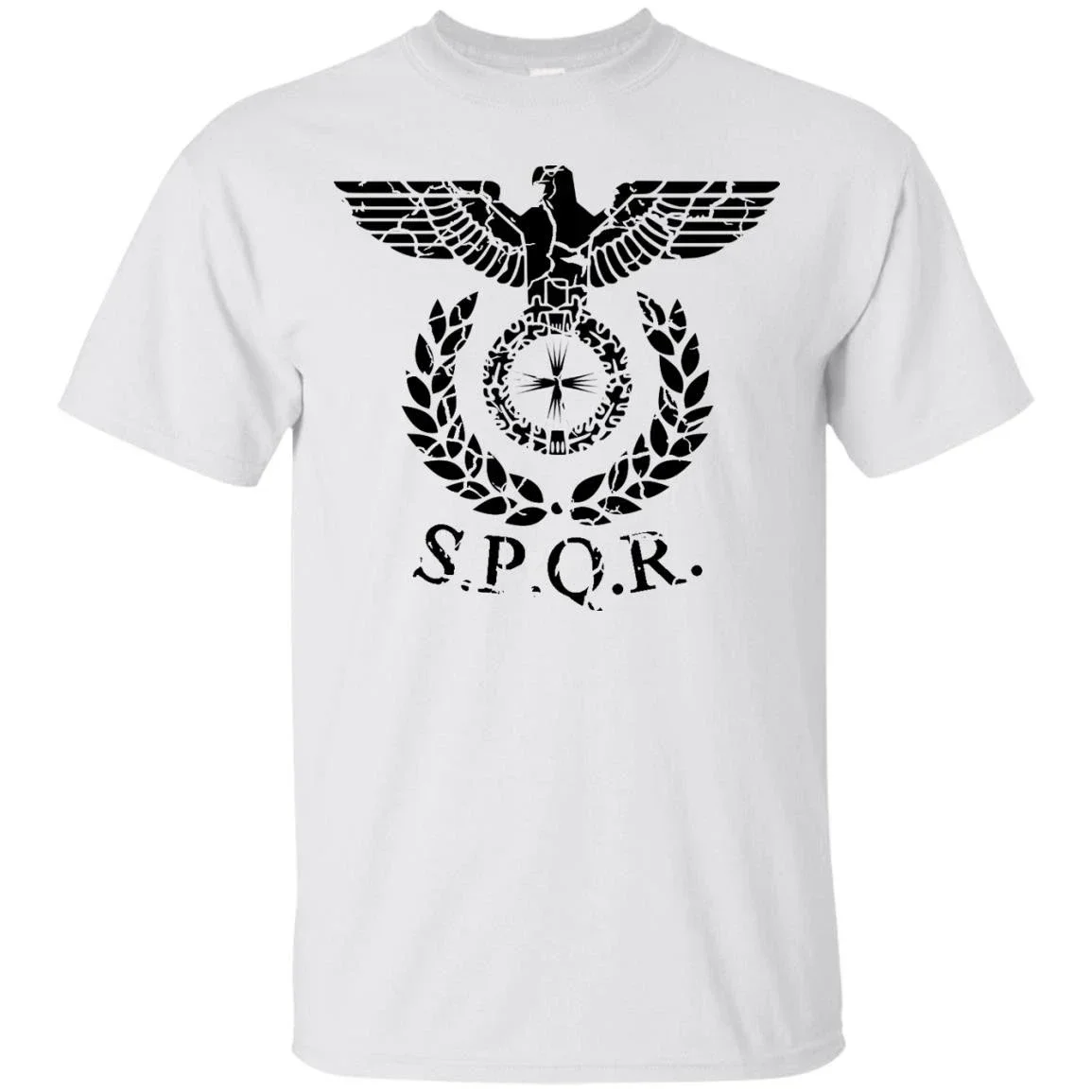 Roman Empire Eagle SPQR Rome Legion Standard Banner T-Shirt 100% Cotton O-Neck Short Sleeve Casual Mens T-shirt Size S-3XL