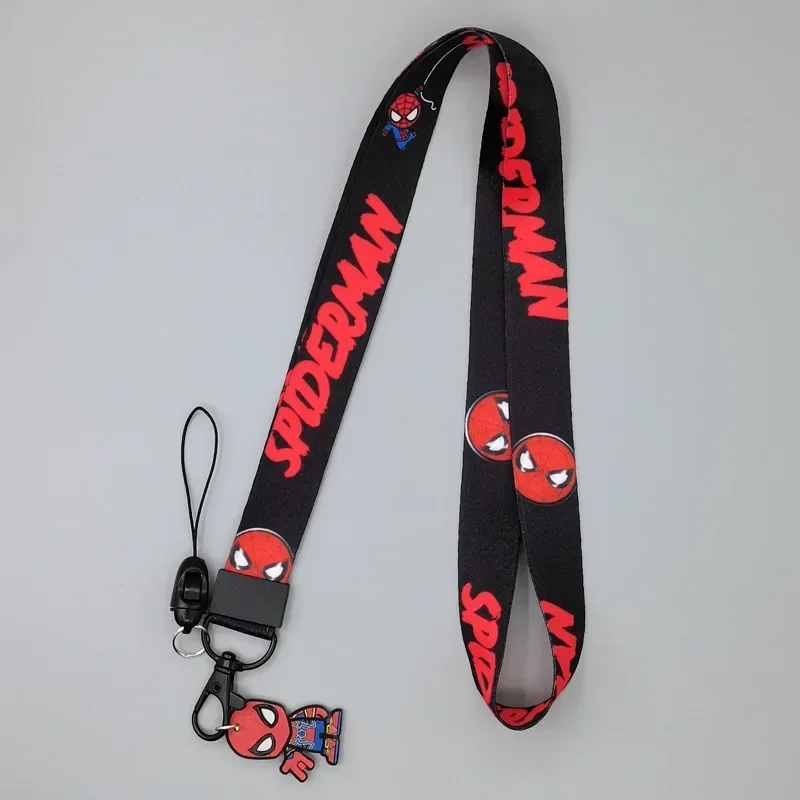 Disney Marvel Spiderman Neck Phone Strap Lanyard Keychain for Wallet Charm Cartoon Lariat Student Chain Anti-lost Decoration