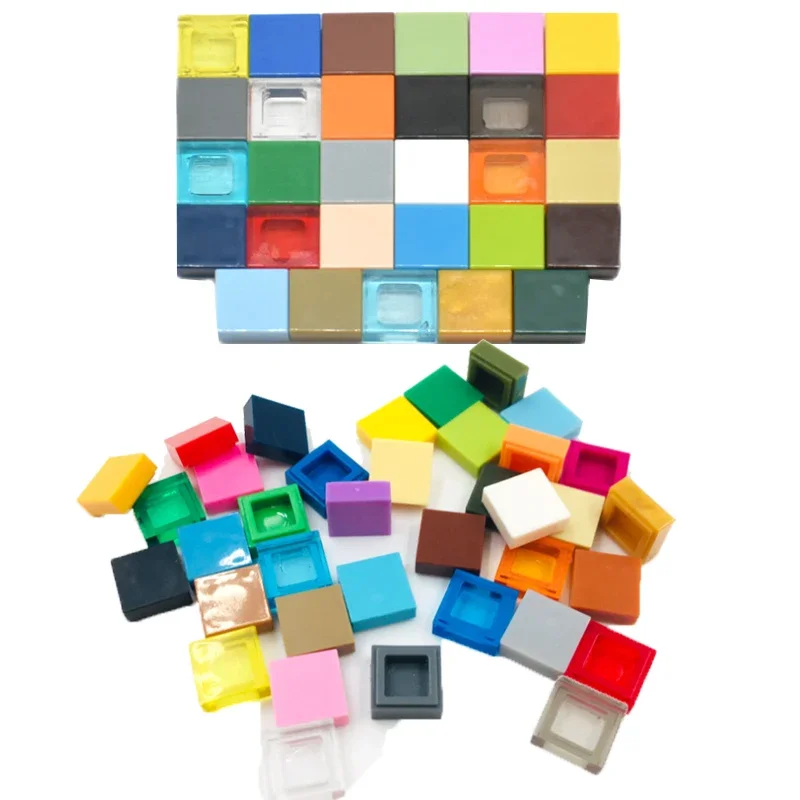 200Pcs 1x1 Flat Tile Smooth Building Blocks Bulk Accessories MOC Bricks 3070 Particles Construction Compatible Brand Kid Toys