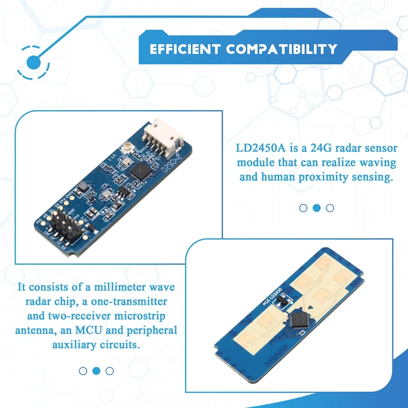 New 24G Gesture Recognition Millimeter Wave Radar LD2450A Human Proximity Sensing Switch Radar Module