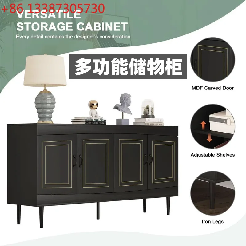 

Italian minimalist paint dining side cabinet solid wood entrance porch cabinet multi-functional storage