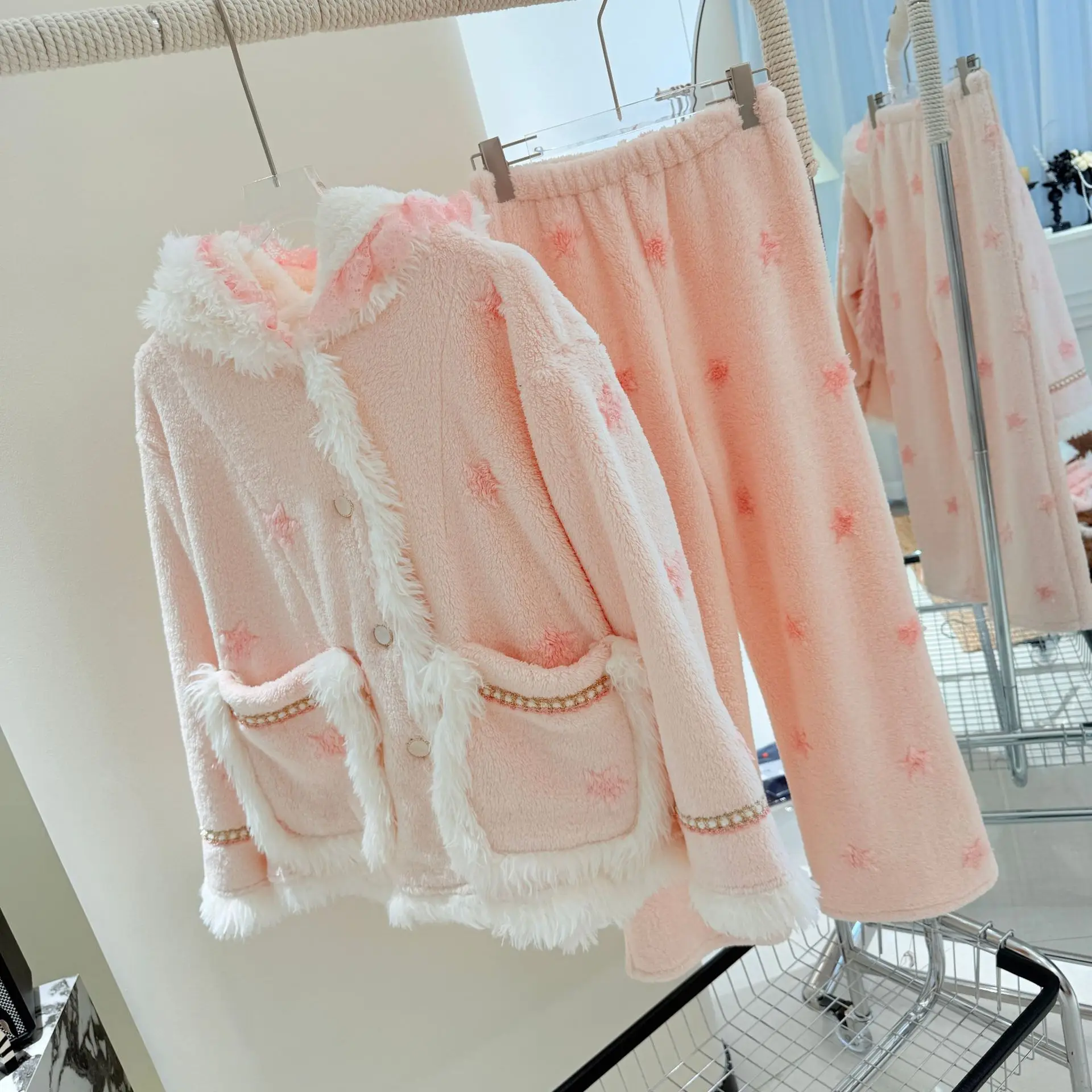 ensemble-pyjama-2-pieces-en-molleton-de-corail-epais-pour-femme-vetements-de-nuit-d'hiver-costume-decontracte-en-flanelle-vetements-d'exterieur