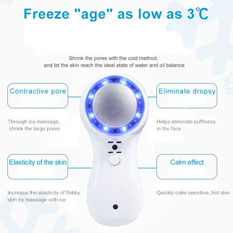 Martelo Frio Tratamento De Congelamento Facial, Ice Healing Beauty Machine para Remover Rugas, Refirmamento Da Pele, Poros Encolhedores, Anti-acne, Novo