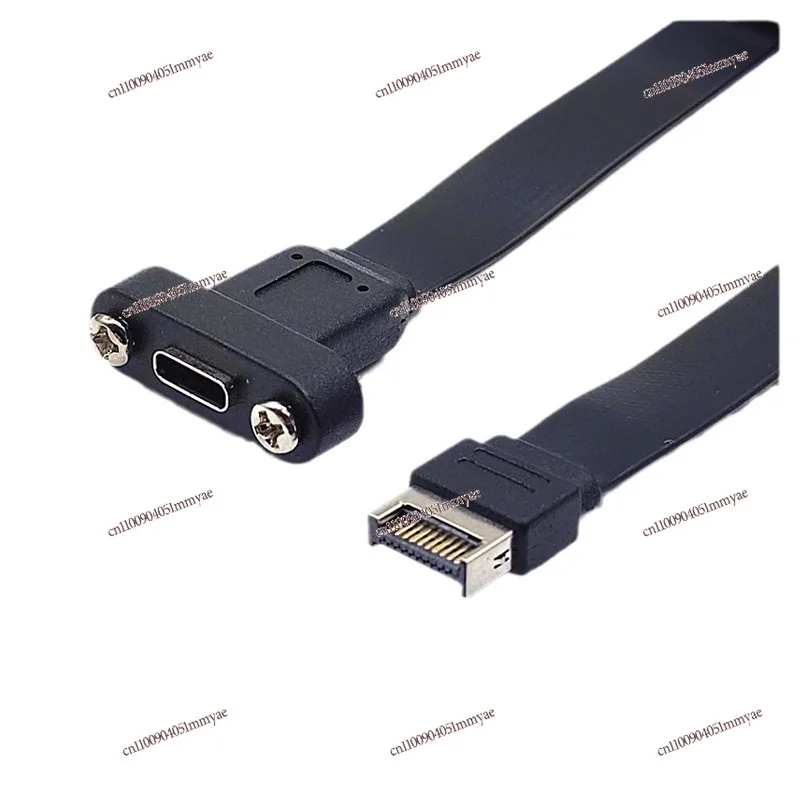 

USB3.2 Baffle Cable TYPE-E To TYPE-C Female A Port Front Short Wire 20G Flat Wire Chassis PCI Position KEY-A