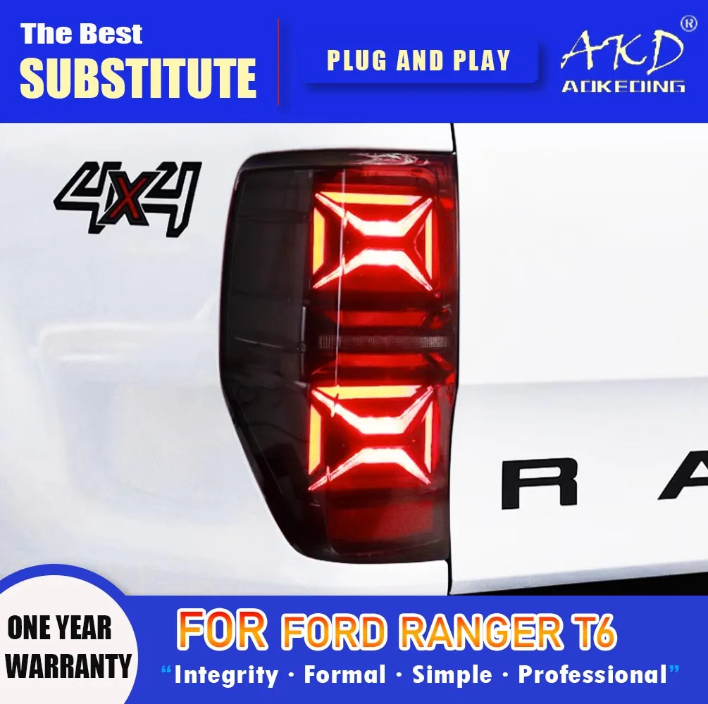 

AKD Tail Lamp for Ford Ranger LED Tail Light 2015-2020 Ranger T6 Rear Fog Brake Turn Signal Automotive Accessories