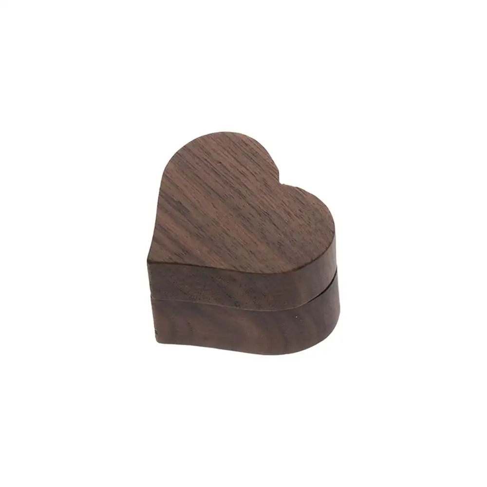 

Small Portable Heart Shape Storage Box Wedding Ring Box Jewelry Display Wooden Jewelry Packaging